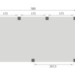 Overkapping Base Serie 1 Douglas 580 x 300 cm plattegrond