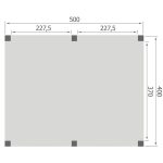 Overkapping Base Serie 1 Douglas 500 x 400 cm plattegrond