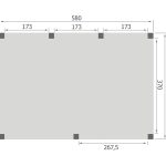 Overkapping Base Serie 1 Douglas 580 x 400 cm plattegrond