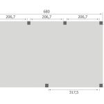 Overkapping Base Serie 1 Douglas 680 x 400 cm plattegrond