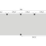 Overkapping Base Serie 1 Douglas 780 x 400 cm plattegrond