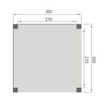 Overkapping Base Serie 2 Douglas 300 x 300 cm plattegrond