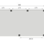 Overkapping Base Serie 2 Douglas 580 x 300 cm plattegrond