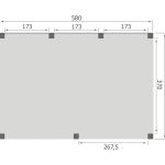 Overkapping Base Serie 2 Douglas 580 x 400 cm plattegrond