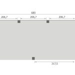 Overkapping Base Serie 2 Douglas 680 x 300 cm plattegrond
