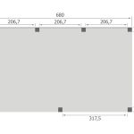 Overkapping Base Serie 2 Douglas 680 x 400 cm plattegrond