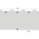 Overkapping Base Serie 2 Douglas 780 x 300 cm plattegrond