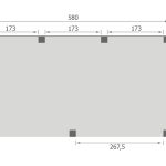 Overkapping Base Serie 3 Douglas 580 x 300 cm plattegrond