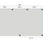 Overkapping Base Serie 3 Douglas 680 x 400 cm plattegrond