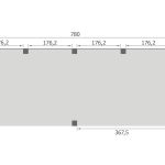 Overkapping Base Serie 3 Douglas 780 x 400 cm plattegrond