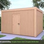 Overkapping Base Serie 4 Douglas met douglas deens rabat wanden - 4 staanders