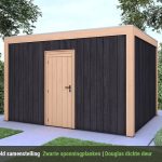 Overkapping Base Serie 4 Douglas met zwarte sponningplanken - 4 staanders