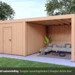 Overkapping Base Serie 4 Douglas met douglas sponningplanken- 6 staanders