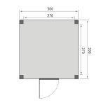 Overkapping Base Serie 4 Douglas 300 x 300 cm plattegrond