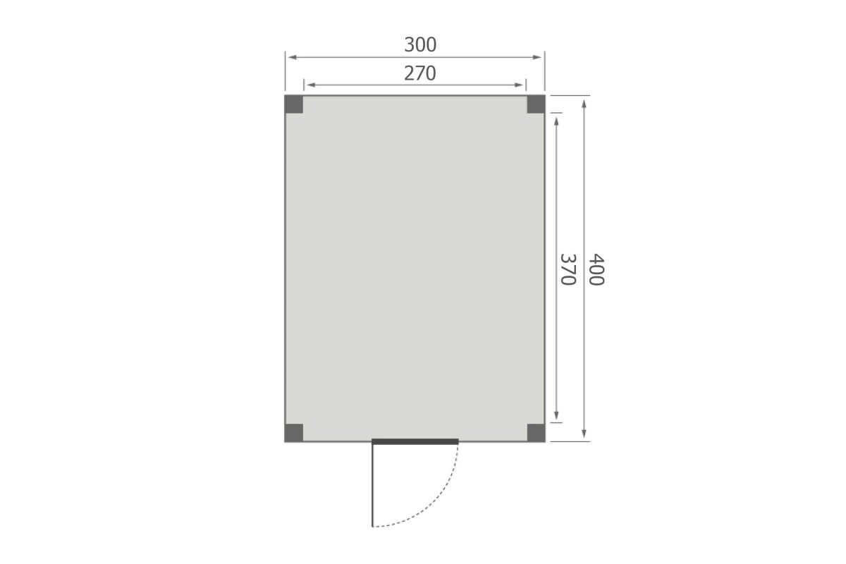 Overkapping Base Serie 4 Douglas 300 x 400 cm plattegrond