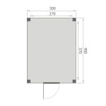 Overkapping Base Serie 4 Douglas 300 x 400 cm plattegrond