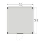 Overkapping Base Serie 4 Douglas 400 x 400 cm plattegrond