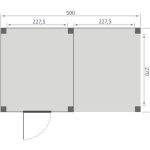 Overkapping Base Serie 4 Douglas 500 x 300 cm plattegrond