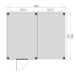 Overkapping Base Serie 4 Douglas 500 x 400 cm plattegrond