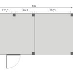 Overkapping Base Serie 4 Douglas 580 x 300 cm plattegrond