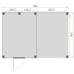 Overkapping Base Serie 4 Douglas 580 x 400 cm plattegrond