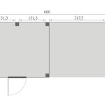 Overkapping Base Serie 4 Douglas 680 x 300 cm plattegrond