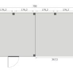 Overkapping Base Serie 4 Douglas 780 x 400 cm plattegrond