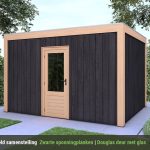 Overkapping Base Serie 5 Douglas met zwarte sponningplanken - 4 staanders