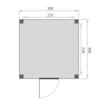 Overkapping Base Serie 5 Douglas 300 x 300 cm plattegrond