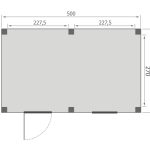 Overkapping Base Serie 5 Douglas 500 x 300 cm plattegrond