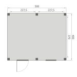 Overkapping Base Serie 5 Douglas 500 x 400 cm plattegrond