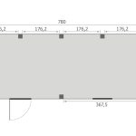 Overkapping Base Serie 5 Douglas 780 x 300 cm plattegrond