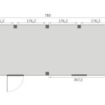 Overkapping Base Serie 5 Douglas 780 x 400 cm plattegrond